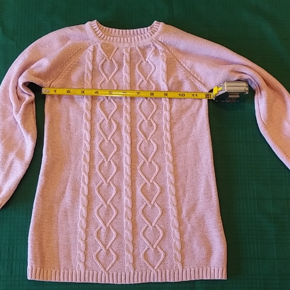 Rococo Girls Shiny Pink Pull Over Sweater - Picture 3 of 8